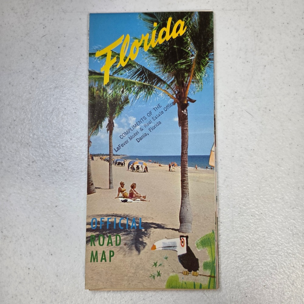 Vintage 1960 Official Florida Road Map State Road Department Retro Ephemera